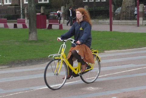 Yellow on sale bike action